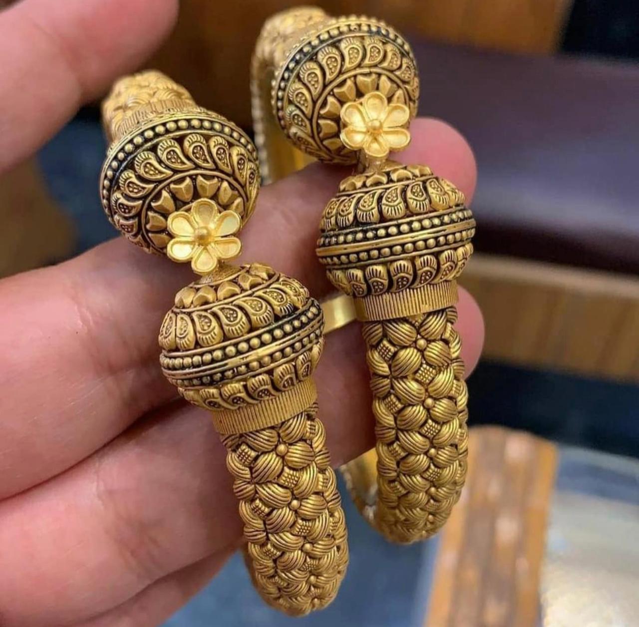 "Royal Beaded Gold Bangles – Bridal Special"