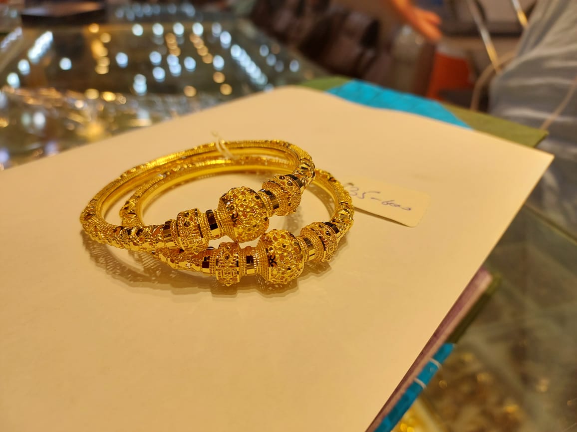 "Royal Beaded Gold Bangles – Bridal Special"