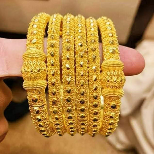 Classic 22K Gold Bangles – Traditional Design (Pair)